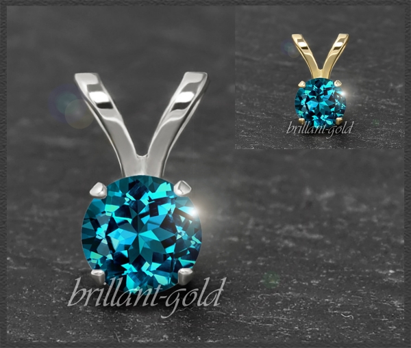 Anhänger 585 Gold london-blue Topas 4,5,6,7mm